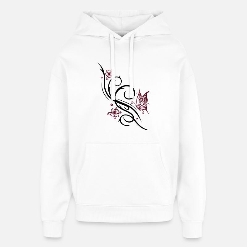 Fleurs de cerisier, fleurs de cerisier - Sweat à capuche unisexe Stanley/Stella Oversized - blanc