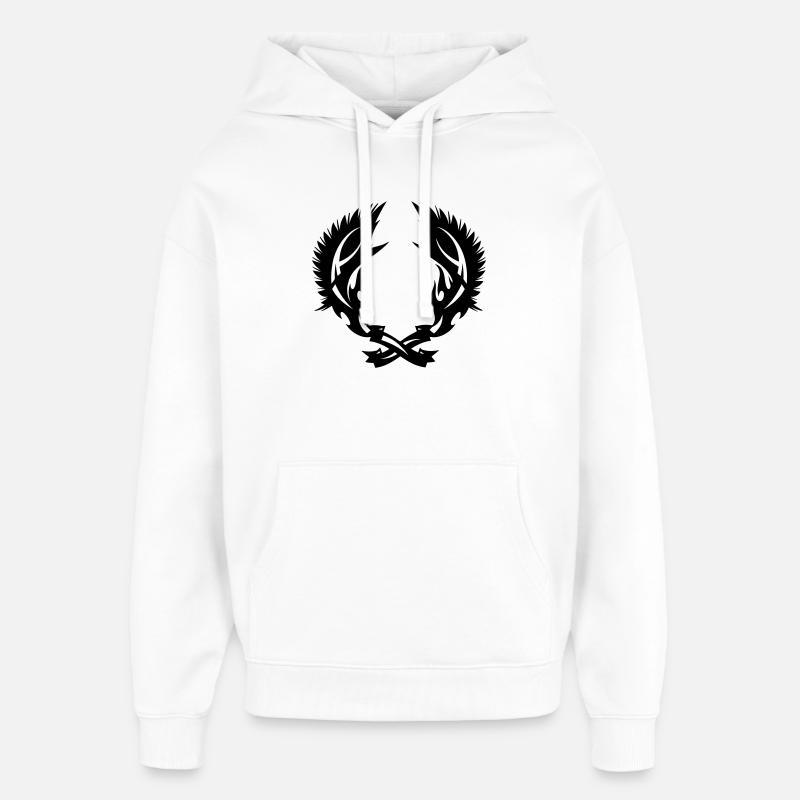 Wing fire emblem - Oversized Unisex Hoodie by Stanley/Stella - white