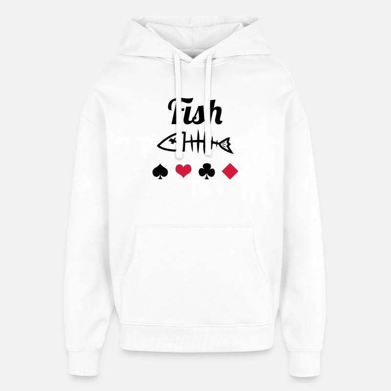 Poker : Fish - Sweat à capuche unisexe Stanley/Stella Oversized - blanc