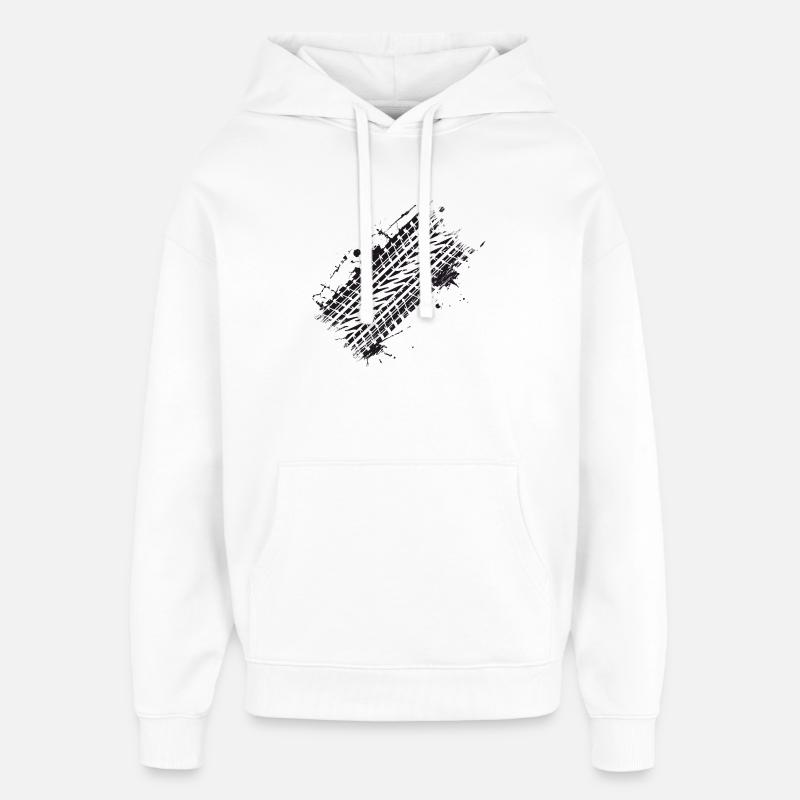 schmutziges Auto Reifenprofil Bremsspur Graffiti - Oversized Unisex Hoodie von Stanley/Stella - Weiß