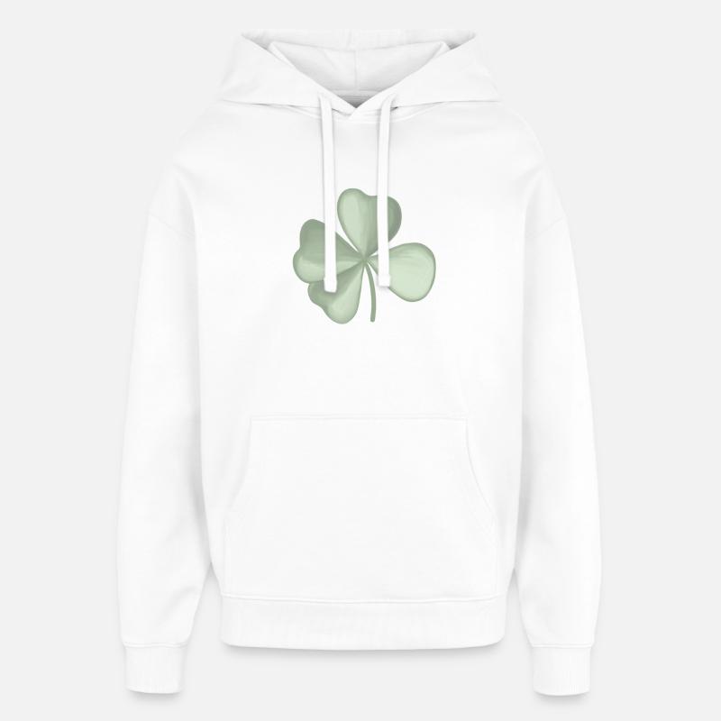 Pastel à feuilles de trèfle - Sweat à capuche unisexe Stanley/Stella Oversized - blanc