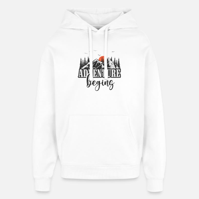 L’aventure commence - Sweat à capuche unisexe Stanley/Stella Oversized - blanc