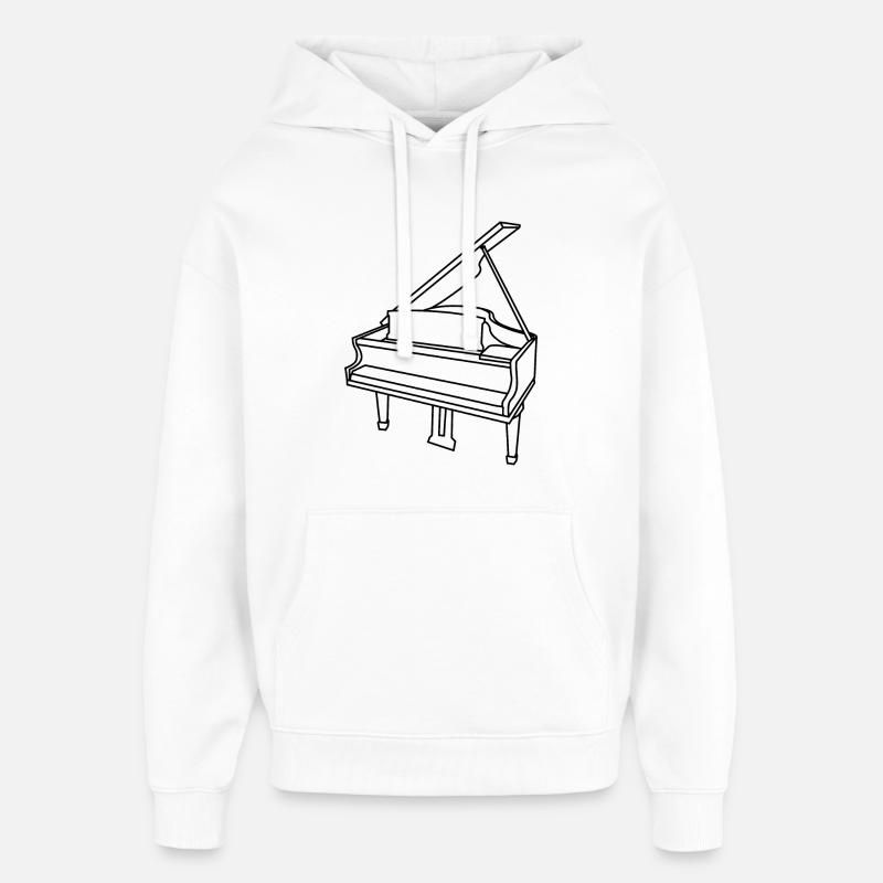 piano - Sweat à capuche unisexe Stanley/Stella Oversized - blanc