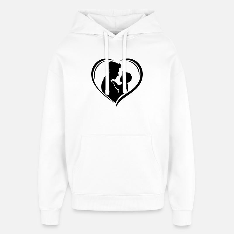 Amour Père-Enfant - Cadeau Papa - Sweat à capuche unisexe Stanley/Stella Oversized - blanc