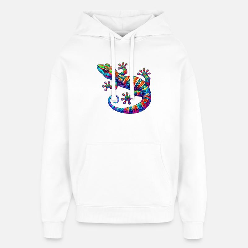 Gecko - Oversized Unisex Hoodie von Stanley/Stella - Weiß