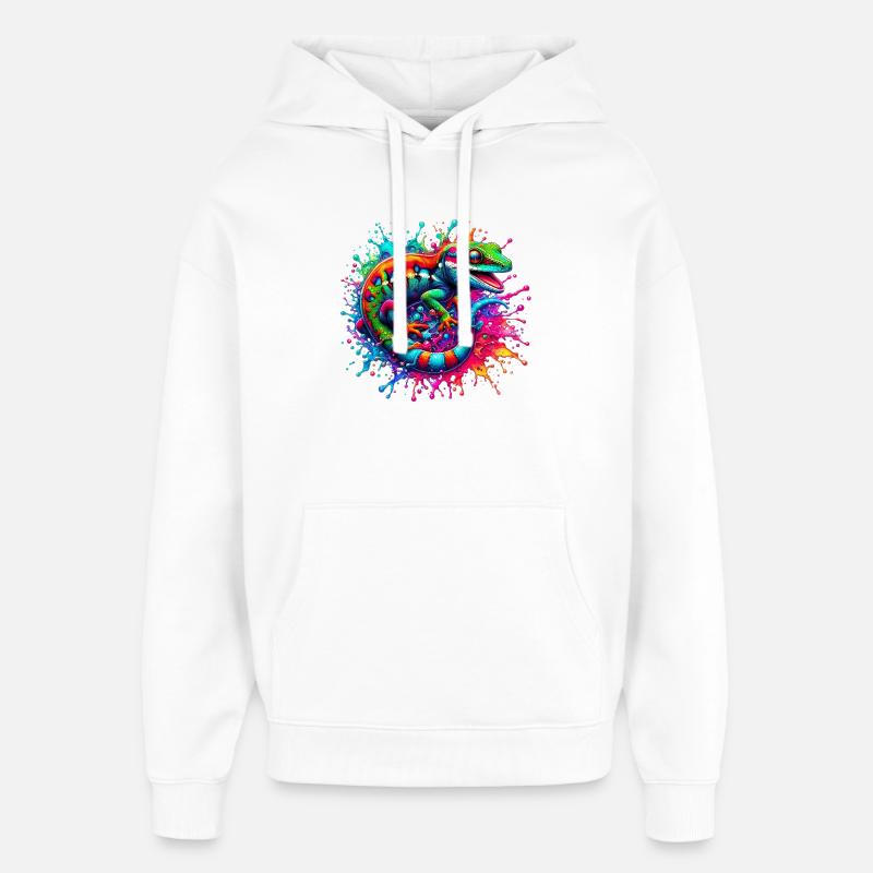Gecko - Sweat à capuche unisexe Stanley/Stella Oversized - blanc