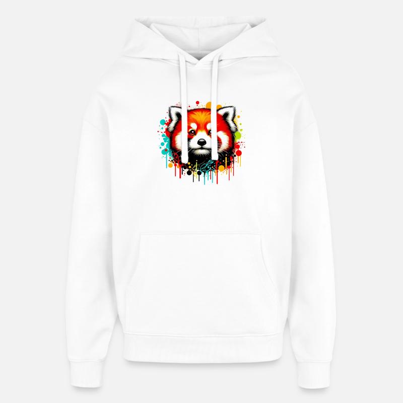 Kleiner Panda - Oversized Unisex Hoodie von Stanley/Stella - Weiß