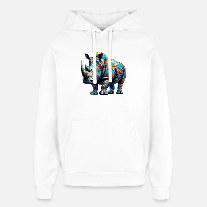 Nashorn - Oversized Unisex Hoodie von Stanley/Stella - Weiß