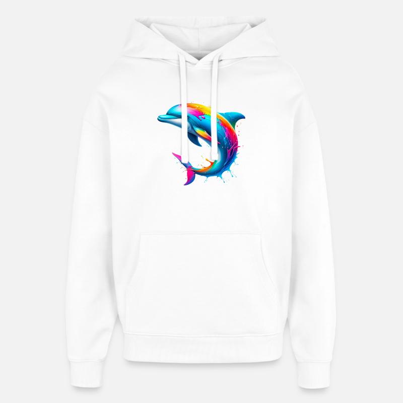 Dauphin - Sweat à capuche unisexe Stanley/Stella Oversized - blanc
