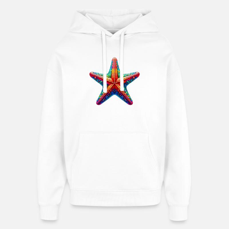 Étoile de mer - Sweat à capuche unisexe Stanley/Stella Oversized - blanc