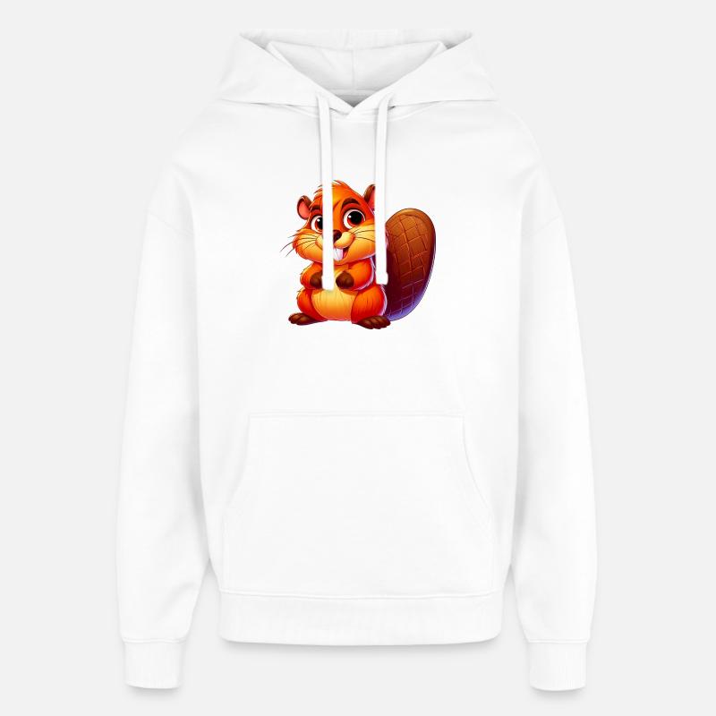 Bever - Stanley/Stella Oversized Hettegenser unisex - hvit