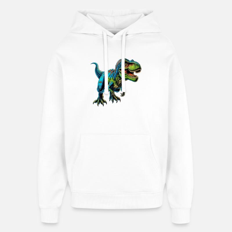 Dinosaure - Sweat à capuche unisexe Stanley/Stella Oversized - blanc