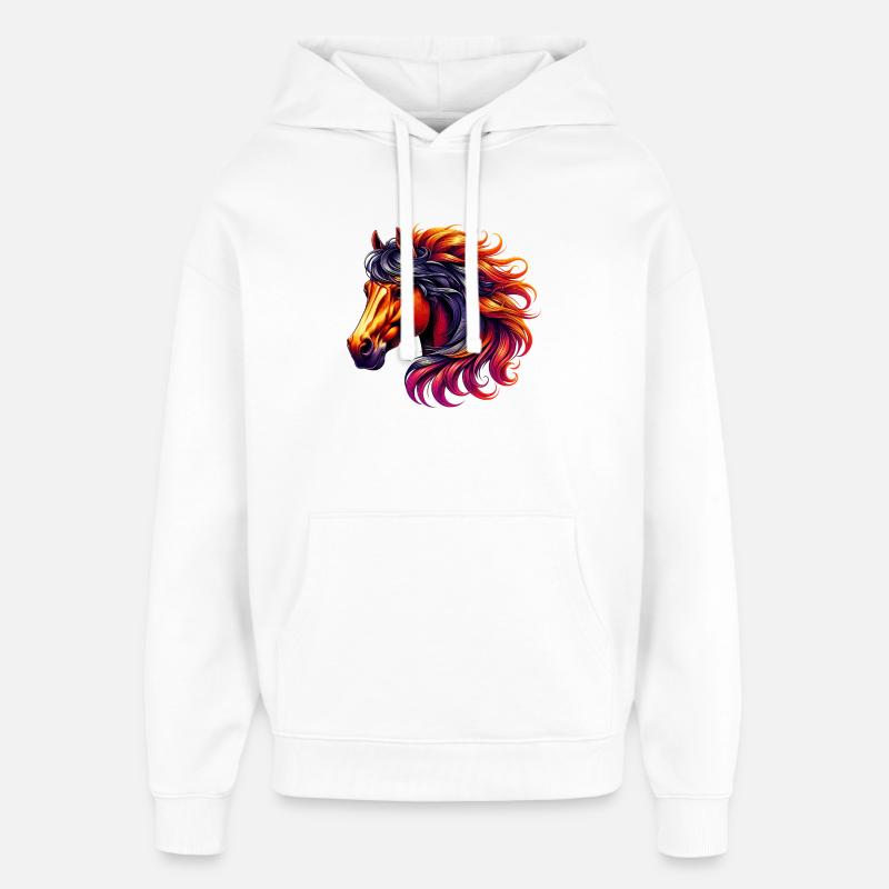 Cheval - Sweat à capuche unisexe Stanley/Stella Oversized - blanc