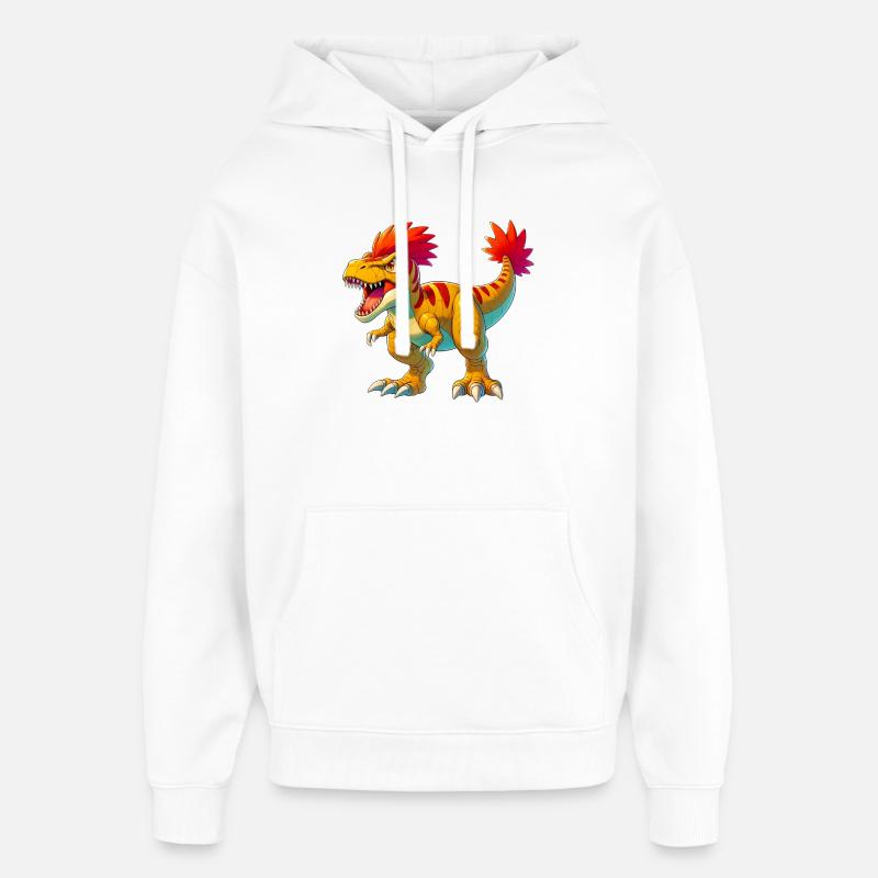 Dinosaure - Sweat à capuche unisexe Stanley/Stella Oversized - blanc