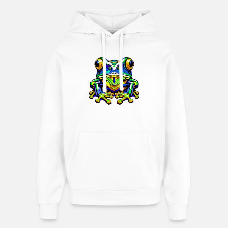 Frosch - Oversized Unisex Hoodie von Stanley/Stella - Weiß