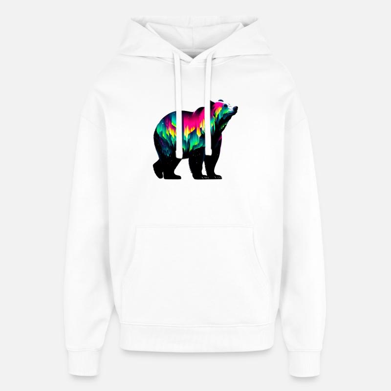 Bär - Oversized Unisex Hoodie von Stanley/Stella - Weiß