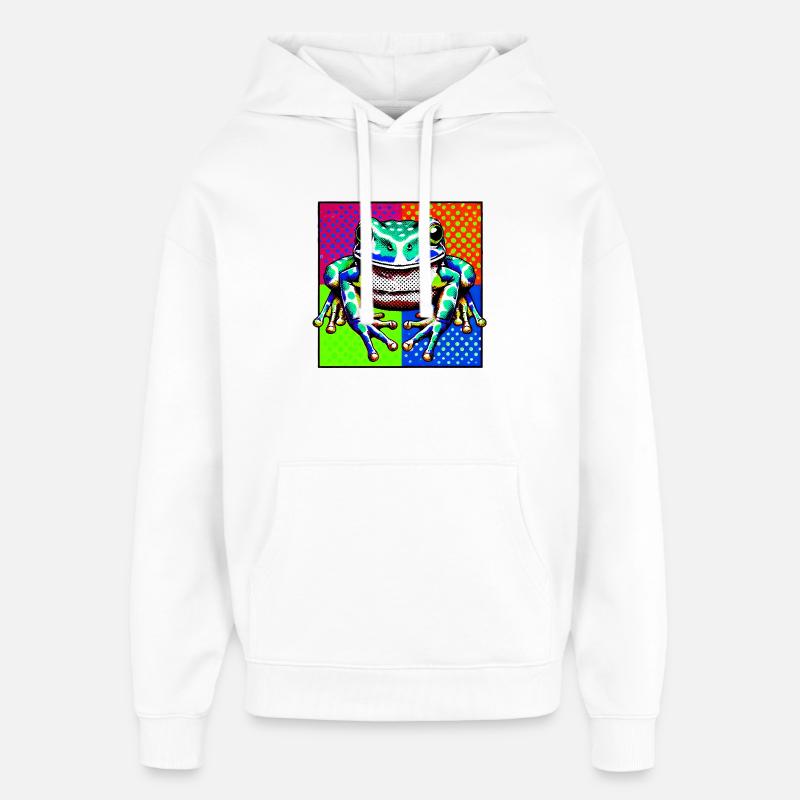Grenouille - Sweat à capuche unisexe Stanley/Stella Oversized - blanc