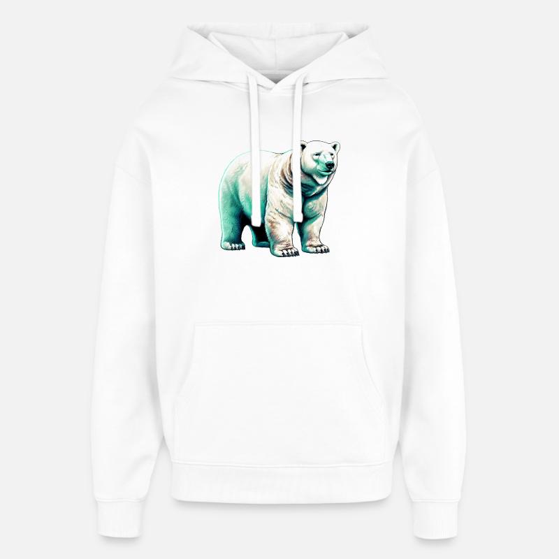 Ours polaire blanc - Sweat à capuche unisexe Stanley/Stella Oversized - blanc