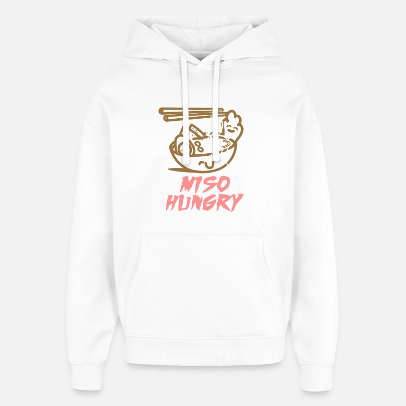 Nourriture miso affamée - Sweat à capuche unisexe Stanley/Stella Oversized - blanc