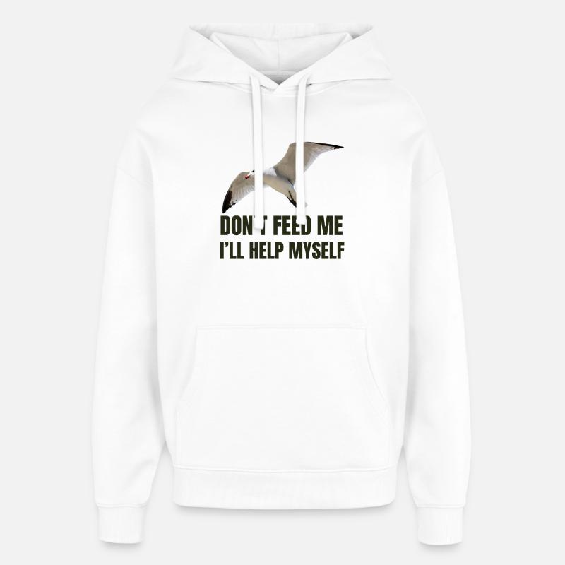 Seagull with Bold Statement - Oversized Unisex Hoodie by Stanley/Stella - white