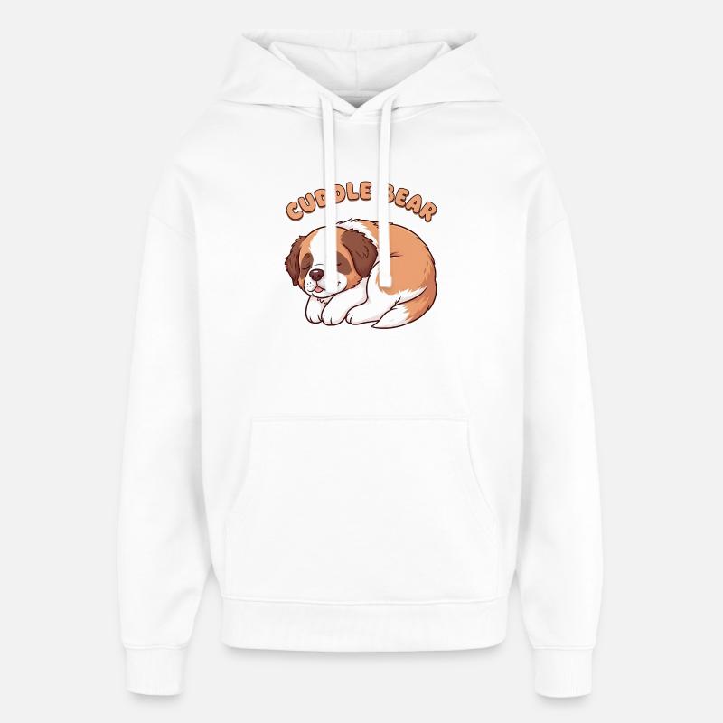 Bernhardiner Welpe Cuddle Bear - Oversized Unisex Hoodie von Stanley/Stella - Weiß