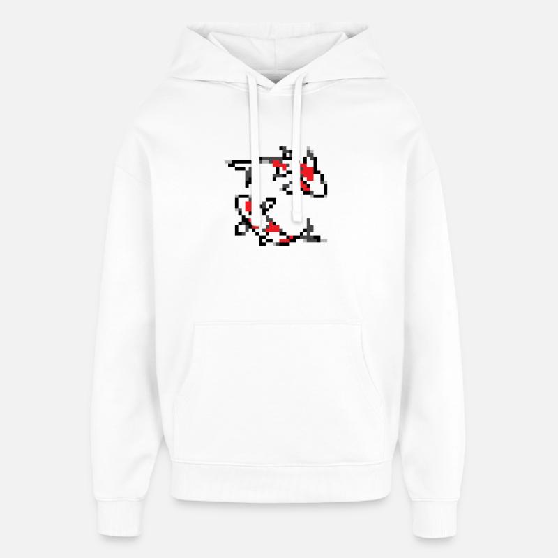 Pixelart Koi - Sweat à capuche unisexe Stanley/Stella Oversized - blanc