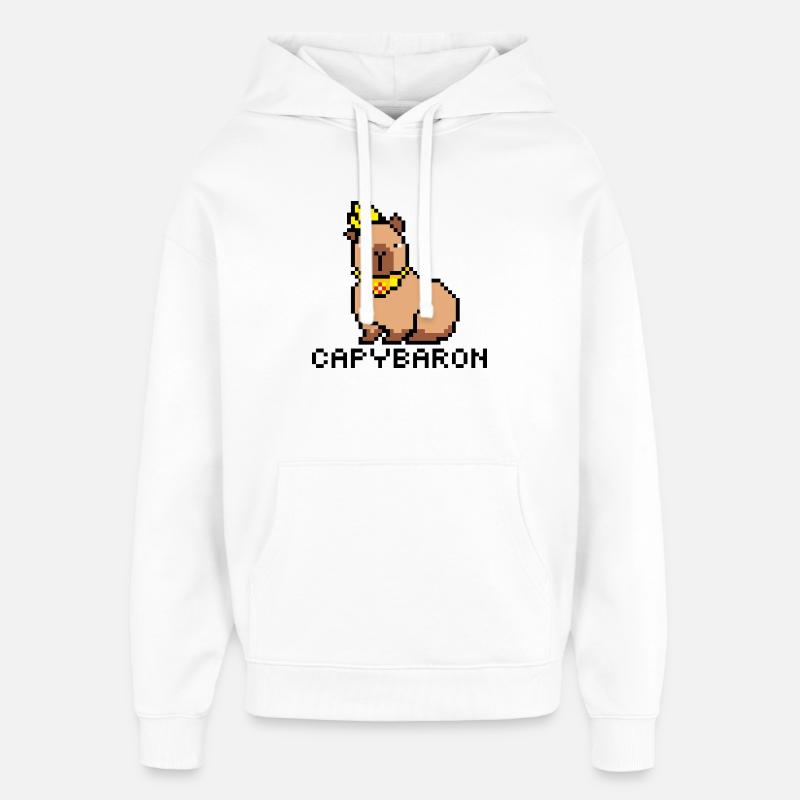 Capybaron PixelArt - Sweat à capuche unisexe Stanley/Stella Oversized - blanc