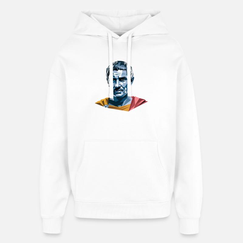 Caesar - Logo de l’histoire cool - Sweat à capuche unisexe Stanley/Stella Oversized - blanc