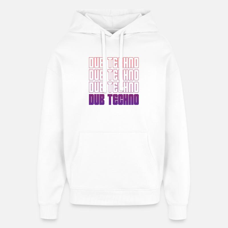 Dub Techno Neon Gradient Grid - Oversized Unisex Hoodie von Stanley/Stella - Weiß
