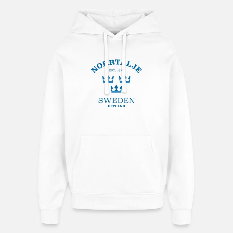 Norrtälje, Suède, Suède - Sweat à capuche unisexe Stanley/Stella Oversized - blanc