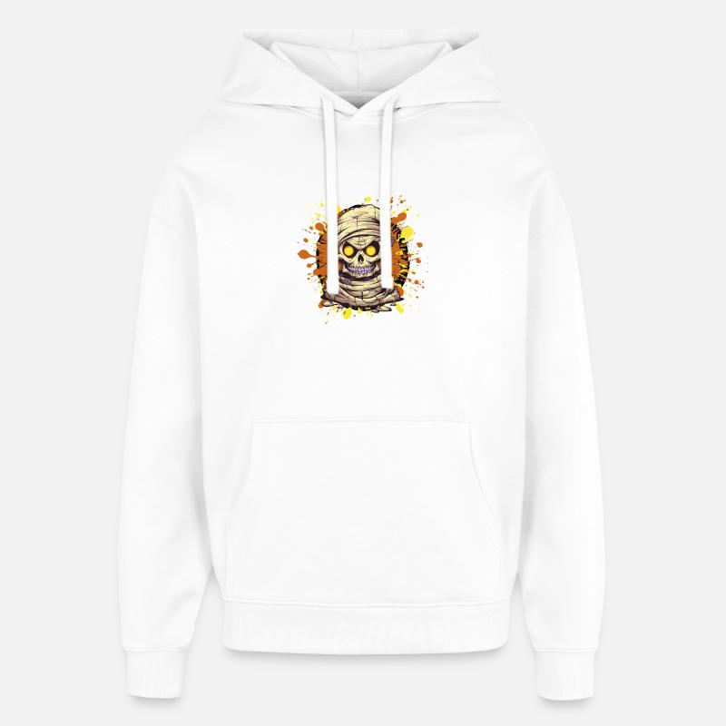 Momies Crâne Peinture Éclaboussure - Sweat à capuche unisexe Stanley/Stella Oversized - blanc
