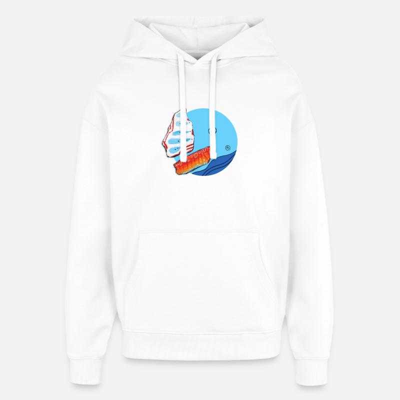 Bateau à voiles - Sweat à capuche unisexe Stanley/Stella Oversized - blanc