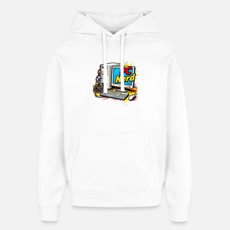 Nerd per PC - Stanley/Stella Oversized Felpa con cappuccio unisex - bianco