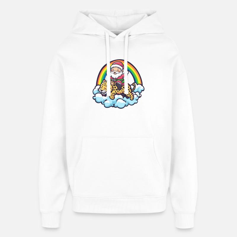 Père Noël léopard Noël - Sweat à capuche unisexe Stanley/Stella Oversized - blanc