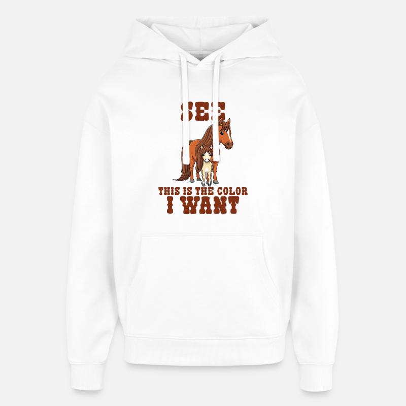 Humour Cheval Cavalier Équitation - Sweat à capuche unisexe Stanley/Stella Oversized - blanc