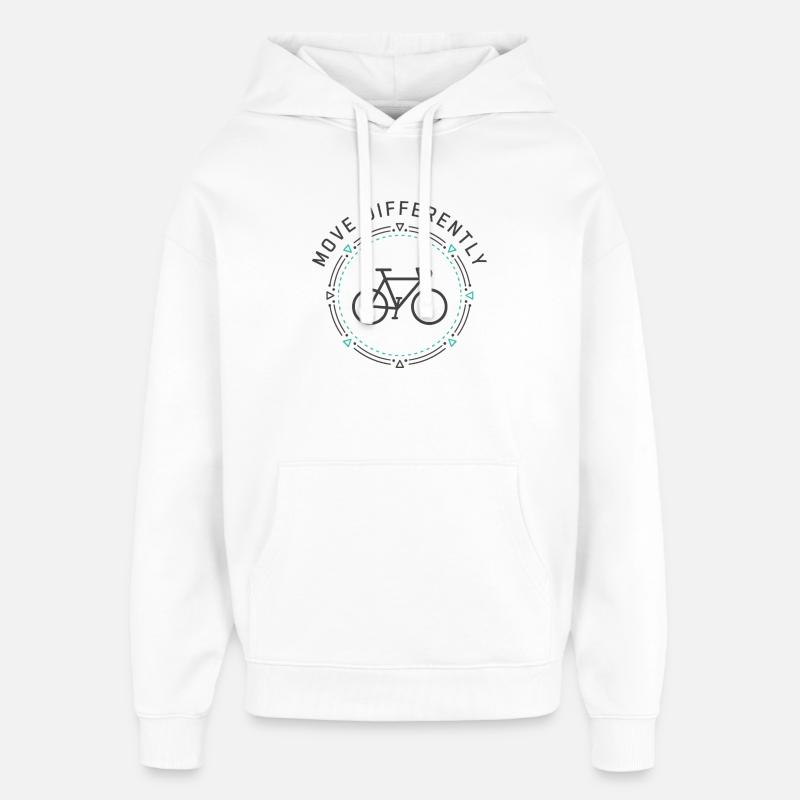 Bougez différemment - Sweat à capuche unisexe Stanley/Stella Oversized - blanc