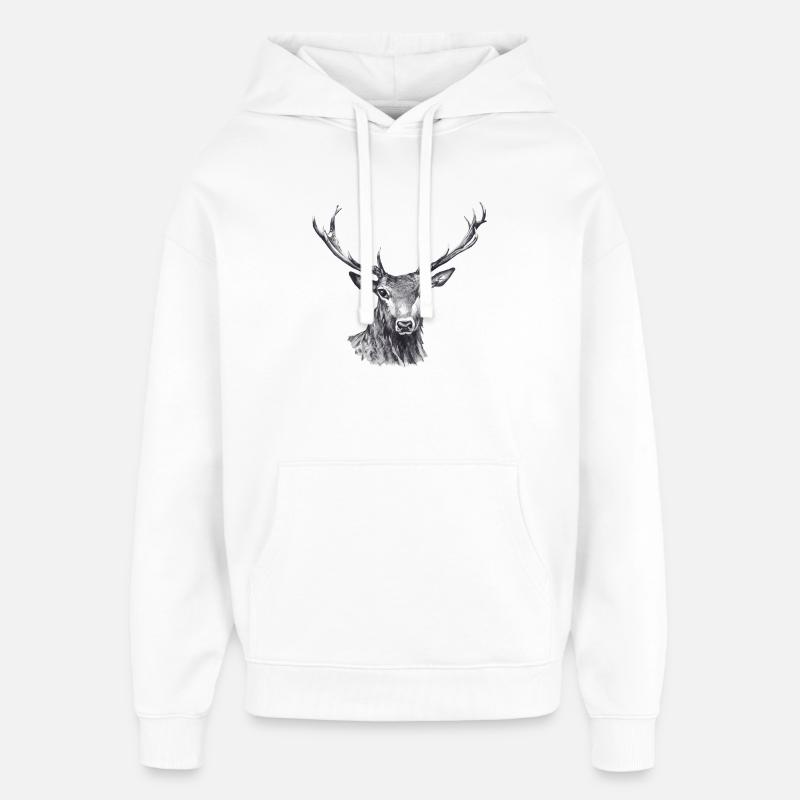 Cerf - Sweat à capuche unisexe Stanley/Stella Oversized - blanc