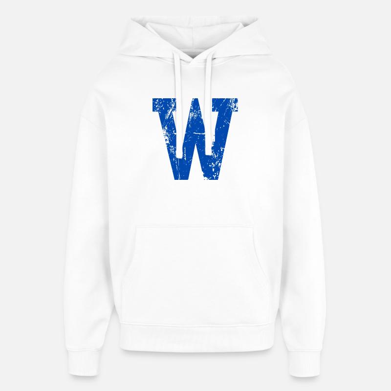 Lettre w sport rétro  - Sweat à capuche unisexe Stanley/Stella Oversized - blanc
