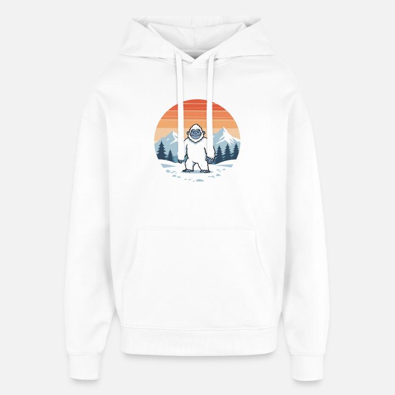 Winter-Yeti am Eispanorama - Sweat à capuche unisexe Stanley/Stella Oversized - blanc