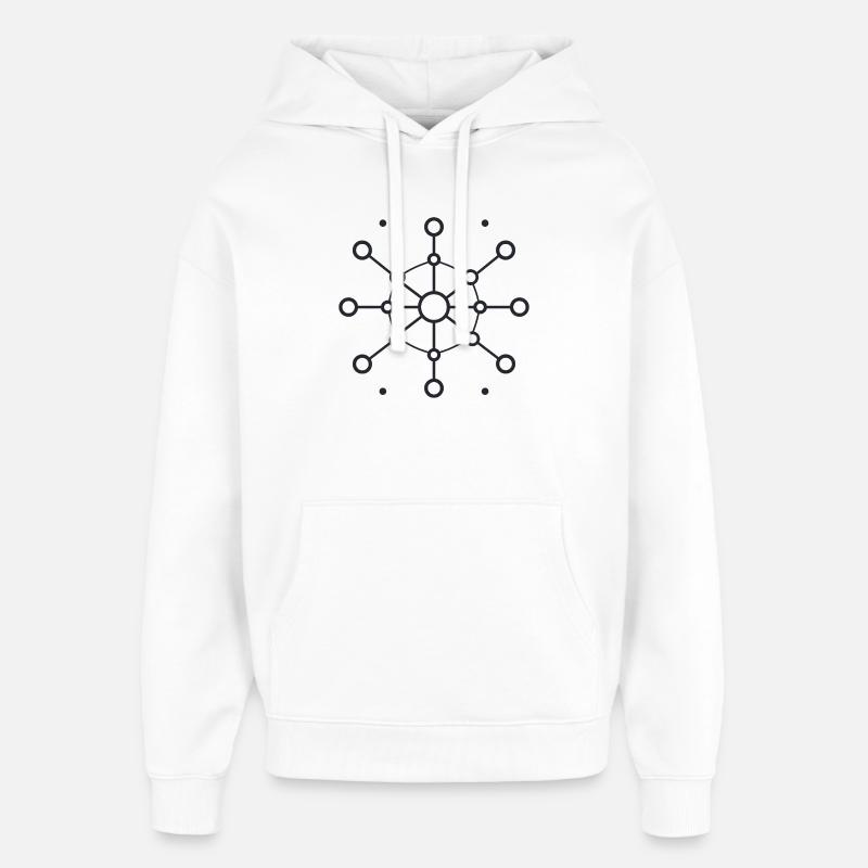 Central Network Star Pattern - Oversized Unisex Hoodie by Stanley/Stella - white