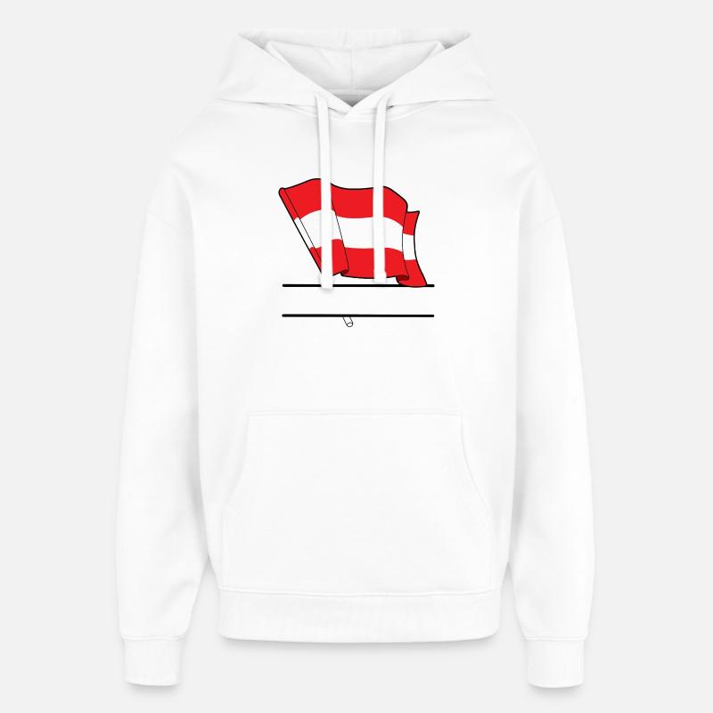 Drapeau autrichien – Espace de noms - Sweat à capuche unisexe Stanley/Stella Oversized - blanc