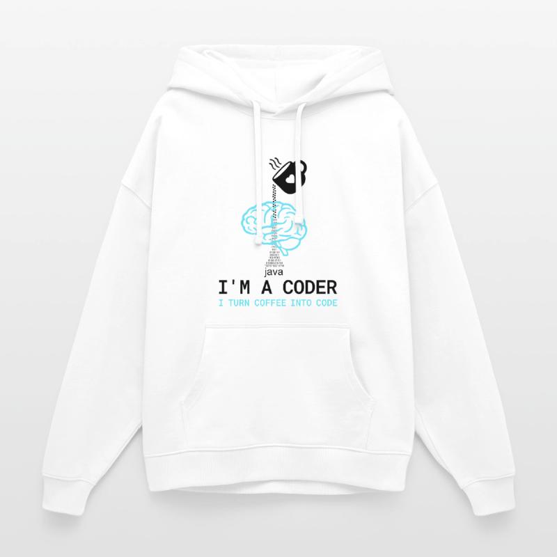 Coder T-Shirt: Coffee into Code – Nerdy Programmie Oversized Unisex Hoodie von Stanley/Stella