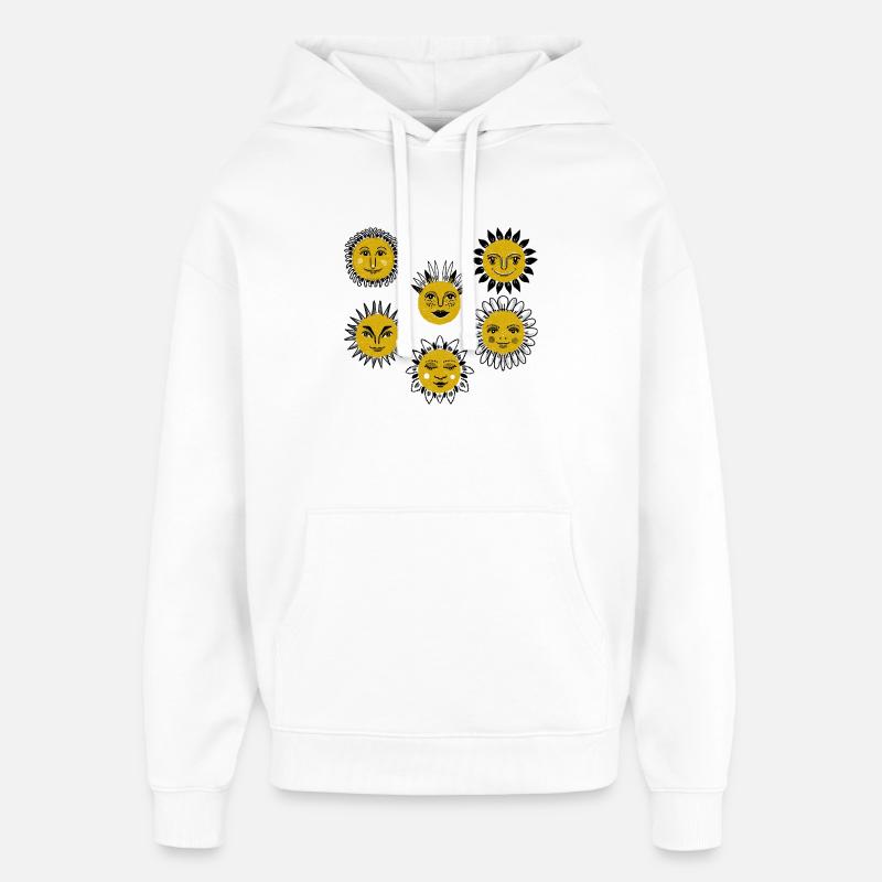Soleil face à Kaléidoscope - Sweat à capuche unisexe Stanley/Stella Oversized - blanc