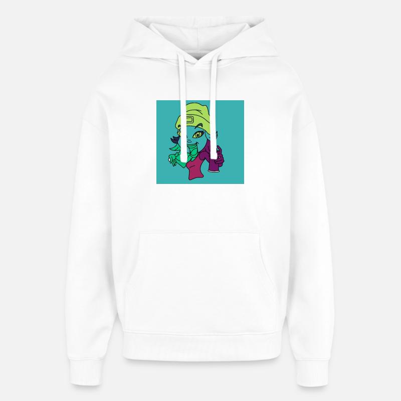 Neon-Graffiti-Maskottchen - Oversized Unisex Hoodie von Stanley/Stella - Weiß