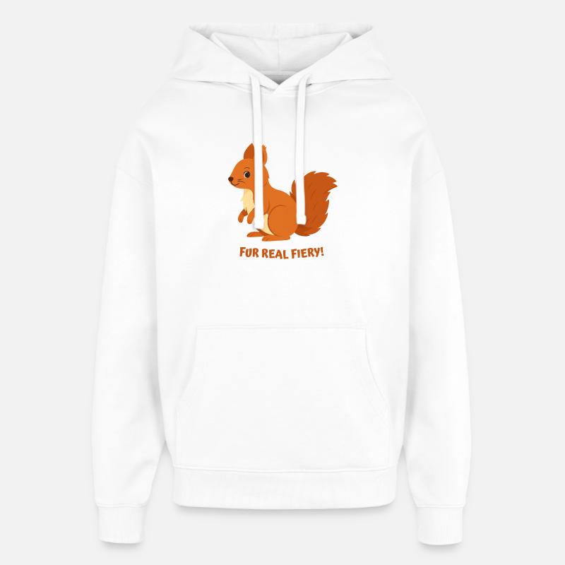 Écureuil de Feu - Sweat à capuche unisexe Stanley/Stella Oversized - blanc