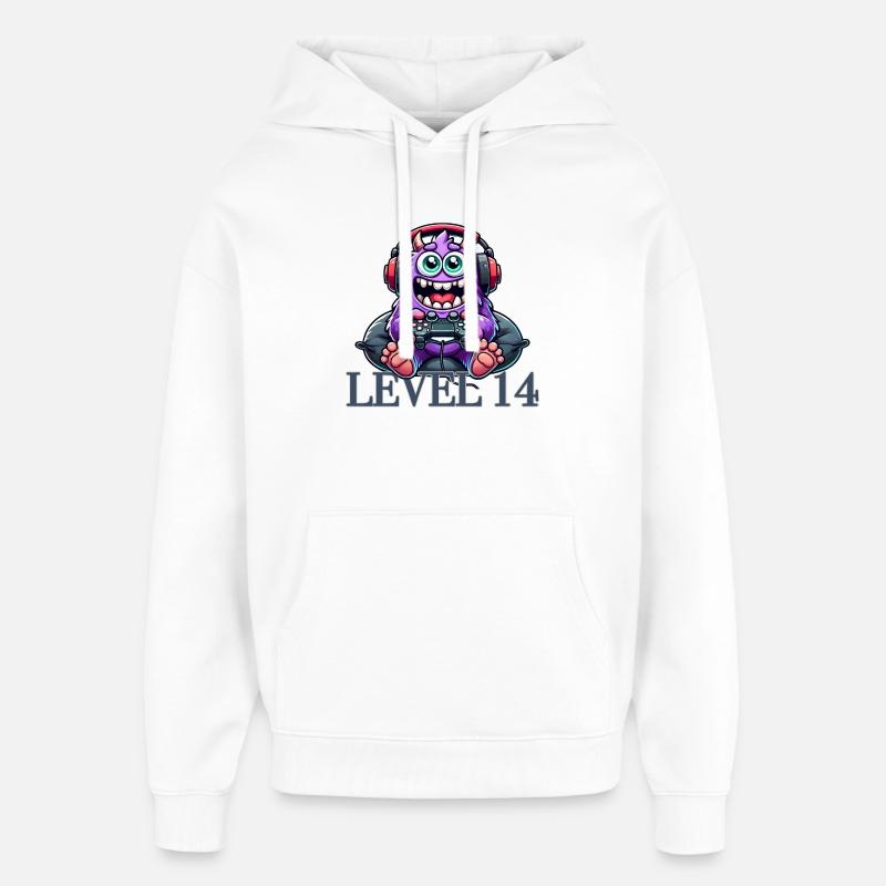 Gaming monsters while gaming - Oversized Unisex Hoodie by Stanley/Stella - white