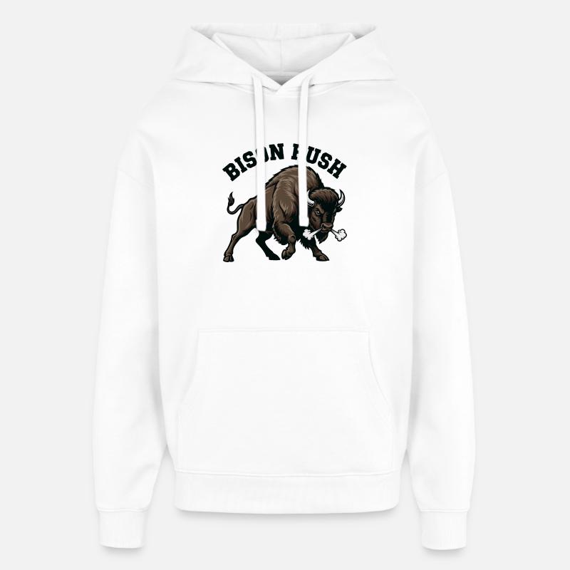 Bison Rush Bison Sauvage Force - Sweat à capuche unisexe Stanley/Stella Oversized - blanc