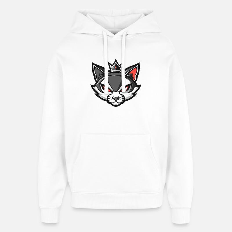 Couronne tête de chat - Sweat à capuche unisexe Stanley/Stella Oversized - blanc