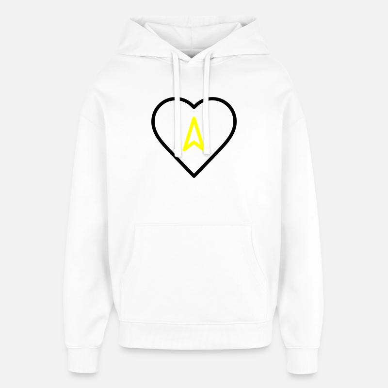 Cœur avec direction de flèche - Sweat à capuche unisexe Stanley/Stella Oversized - blanc