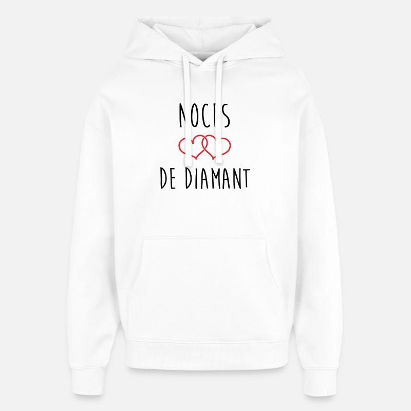 Bryllupsdag - Diamantbryllup (60 år) - Hættetrøje unisex Stanley/Stella Oversized - hvid